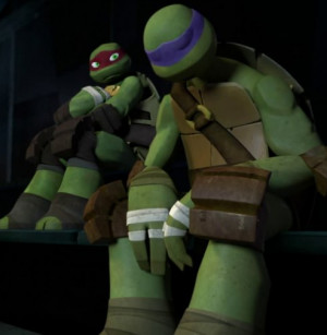 Raph's fraternal moment, Donnie by TigresAngel