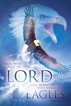 Christian wall art: ON EAGLES WINGS