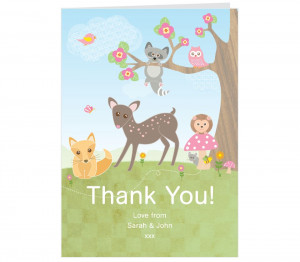 ... views forest friends thank you card forest friends thank you card