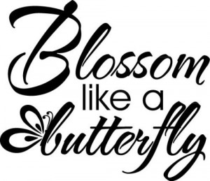 Blossom Butterfly Kids Sticker Vinyl Wall Decals Quote On Wall Decal ...