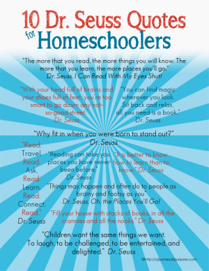 Free Printable of Dr Seuss Quotes for Homeschool