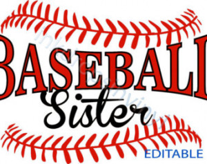 Baseball Sister with Laces EDITABLE DIY Instant Download Digital File ...