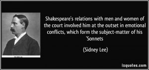 relations with men and women of the court involved him at the outset ...