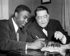 Future Hall Of Famer Jackie Robinson With Branch Rickey As Jackie