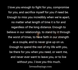 love you enough to fight for you