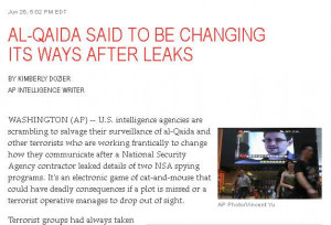 Snowden Is Helping Terrorists (But Don’t Quote Me on That)