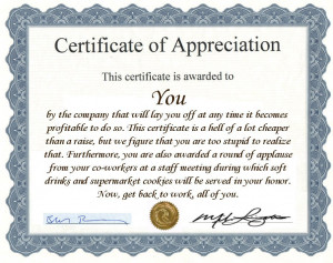 Sample Certificate Of Appreciation For Employees