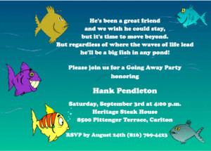 Fish Theme Goodbye Party Invitations