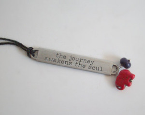 The Journey Awakens the Soul Inspir ing Quote Necklace Peace Sign ...