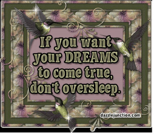 ... Want Your Dreams To Come True Don’t Oversleep - Inspirational Quote