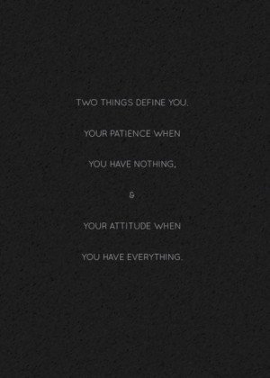In life, two things define u