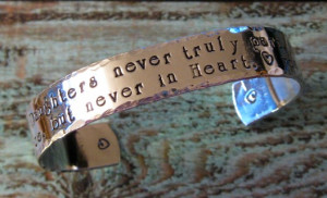 Mother Daughter Inspirational Hand Stamped Cuff Bracelet