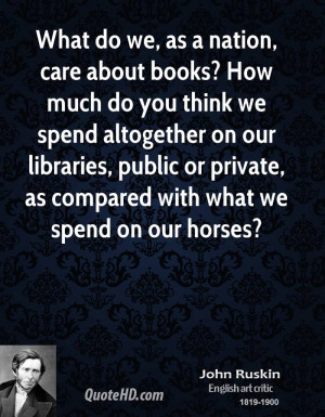 What do we, as a nation, care about books? How much do you think we ...
