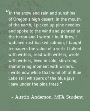 Poetry student Austin Anderson's poem 