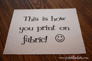 Print directly on fabric