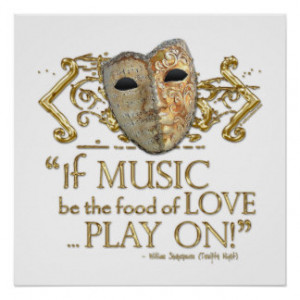 Twelfth Night Music Quote (Gold Version) Print