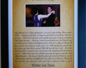 ... Mom: Mother Son Gift Poem Dance Song Quote On Wedding Day 11x14 Custom