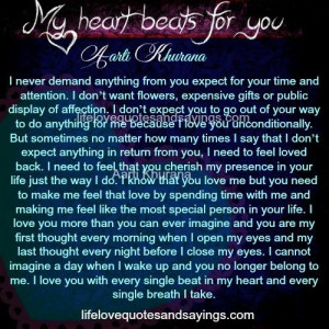My Heart Beats For You. - Love Quotes And Sayings