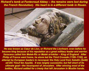 King Richard The Lionheart Grave Richard lion heart was not one