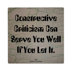 Constructive Criticism...Plaque