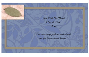 printable card: You Will Be Missed greeting card