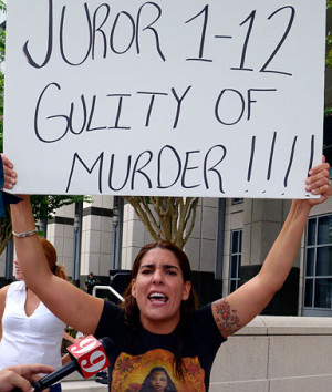 Michelle Caballero, of Miami, protests the Casey Anthony verdict ...