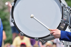Bass Drum Playing in the Marching Band