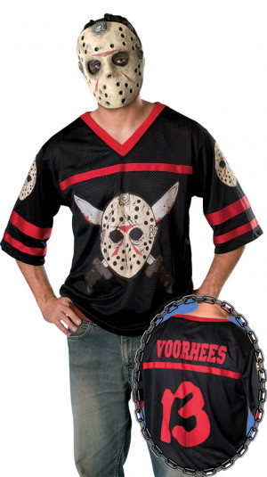 FRIDAY THE 13TH JASON VOORHEES MASK JERSEY ADULT MEN'S COSTUME