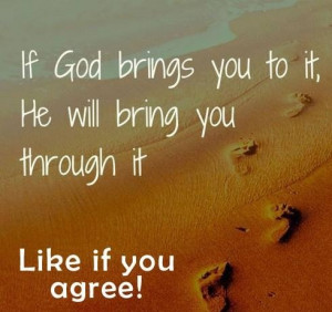 Rely on God! First there was 2 sets of foot prints in the sand...