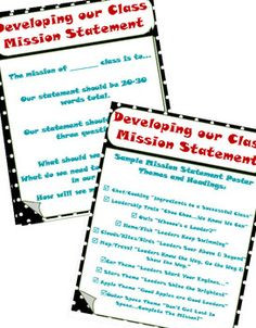 ... Habits for Students AND Creating a Classroom Mission Statement!! More