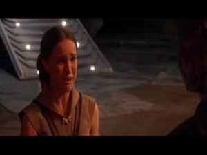 Padme tries, unsucsessfully, to convince Anakin to come back.