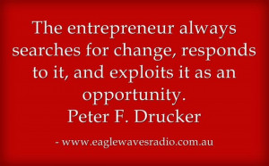 ... it as an opportunity. Peter F. Drucker www.eaglewavesradio.com.au