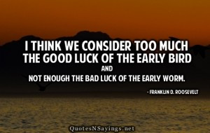 ... luck of the early bird and not enough the bad luck of the early worm