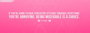 Liz Vega Negative Attitude Quote Facebook Cover