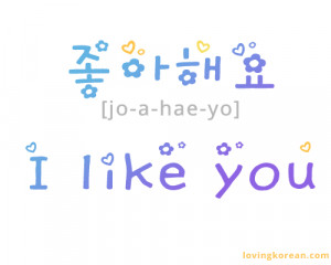 lovingkorean:I like you in Korean
