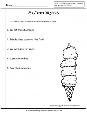 First Grade Verb Worksheets