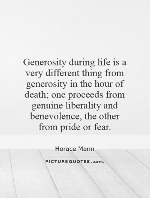 Generosity during life is a very different thing from generosity in ...