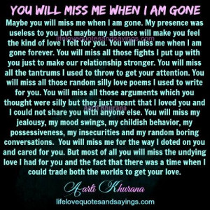 when i am gone forever love quotes and sayings