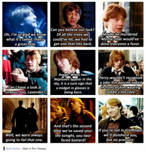 Ron Weasley book quotes. He's so much wittier in the books.
