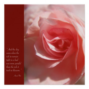 Anais Nin Quote Poster in Pink