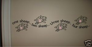 Details about COUNTING SHEEP Vinyl Wall Quote Decal Baby Nursery