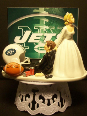 ney york jets football wedding cake topper sports funny grooms cake
