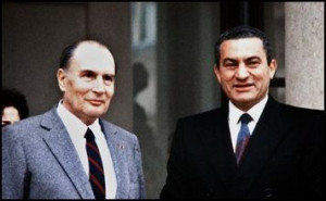 François Mitterrand et Hosni Moubarak