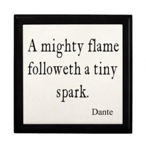 Vintage Dante Mighty Flame Tiny Spark Quote Quotes Gift Box