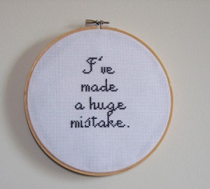 arrested development huge mistake quote cross stitch wall hanging ...