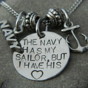 Anchor Necklace The Navy Has My Sailor But I have his Heart