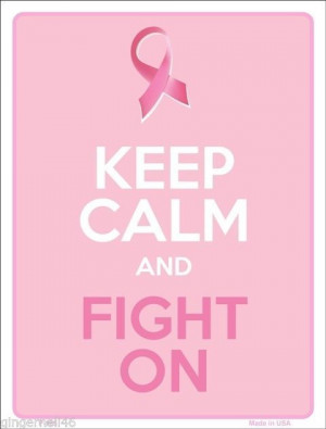 Keep Calm Fight On Breast Cancer Ribbon Metal Parking Sign Made n USA