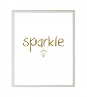 Gold Glitter Sparkle Diamond Word Quote - Minimalist Art - Office ...
