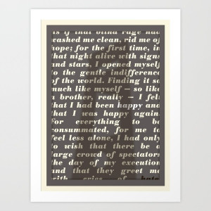 Literary Quote Poster — The Stranger by Albert Camus Art Print by ...