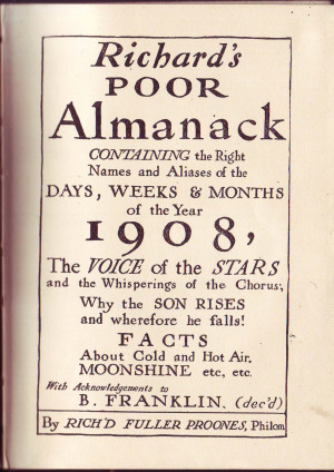 Poor Richards Almanac Richard's poor almanack